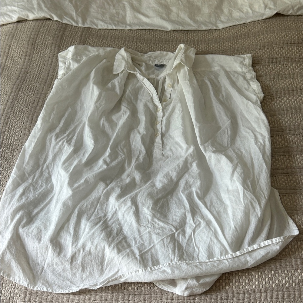 Aerie White Button Pullover Blouse